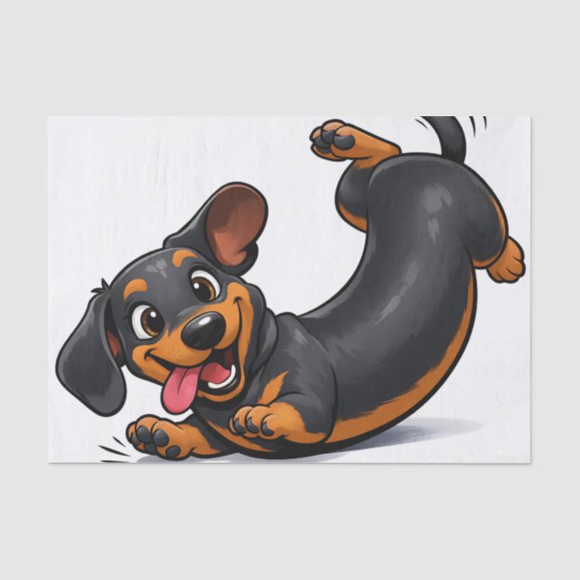 Papier Mousseline Dachshund chiot joueur  (Recto)