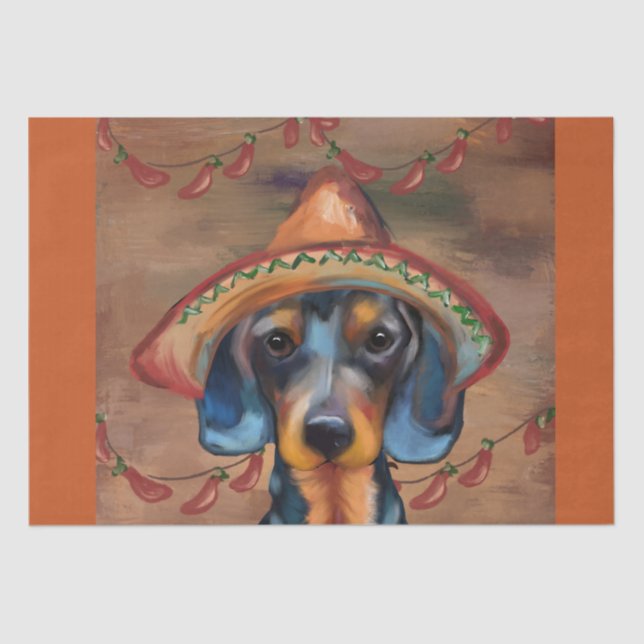 Papier Mousseline Dachshund Cinco de Mayo (Recto)