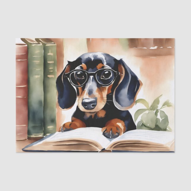 Papier Mousseline Dachshund en aquarelle (Recto)