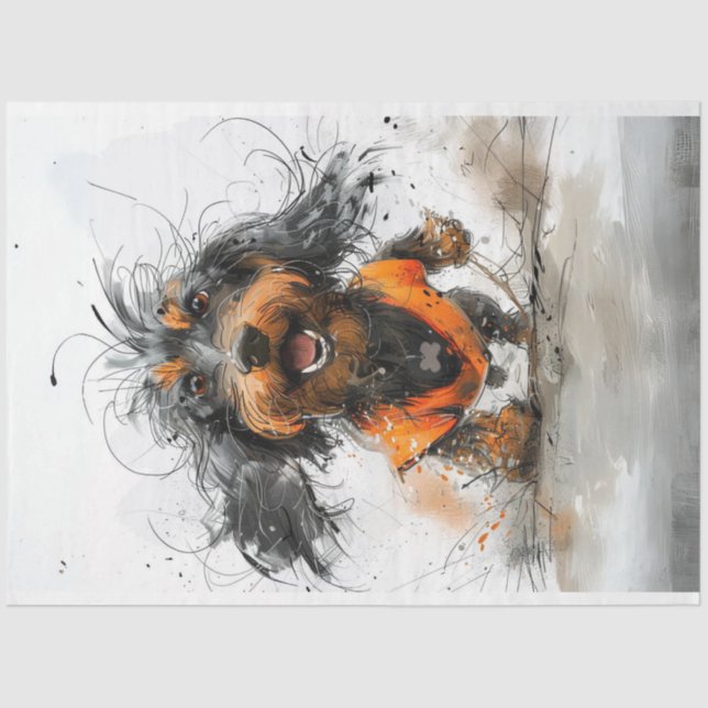 Papier Mousseline Dachshund Inky Dachshund Dachshoupage du chien (Recto)