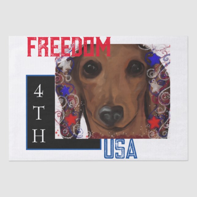 Papier Mousseline Dachshund Rouge      (Recto)