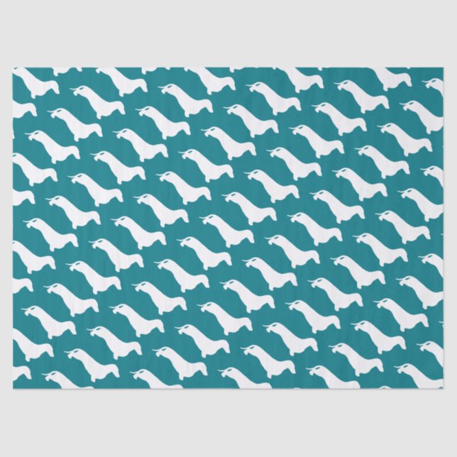 Papier Mousseline Dachshund silhouette blanche + vos idées (Recto)