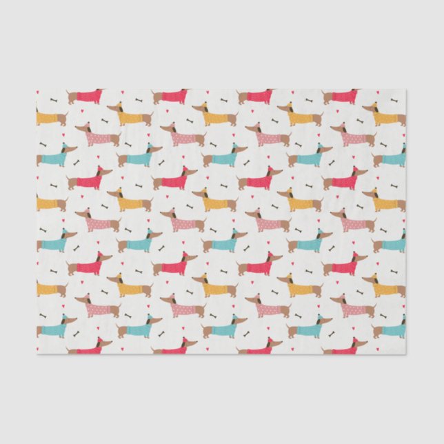 Papier Mousseline Dachshunds en Sweaters Motif de vacances (Recto)