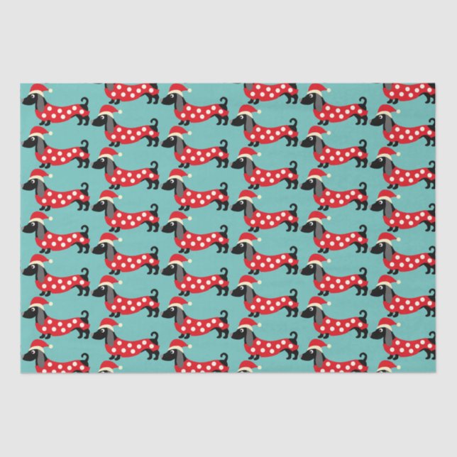 Papier Mousseline Dachshunds Festive (Recto)