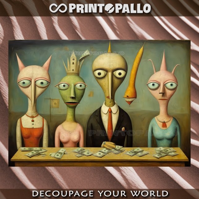 Papier Mousseline Dadaist, surrealist. Only money in the end. (Créateur téléchargé)