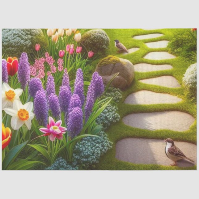 Papier Mousseline Daffodiles de tulipe de printemps Hyacinth Floral  (Recto)