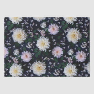 Papier Mousseline Dahlia Fleur Blooms brouillent en noir
