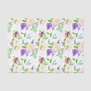 Papier Mousseline Dainty Aquarelle Fleurs Peonies et Wisterias