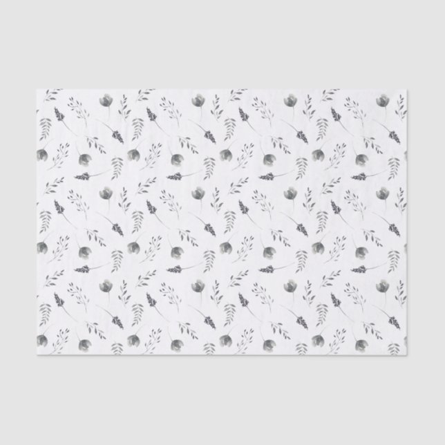 Papier Mousseline Dainty Blue Floral | Papier Tissu Imprimé Personna (Recto)