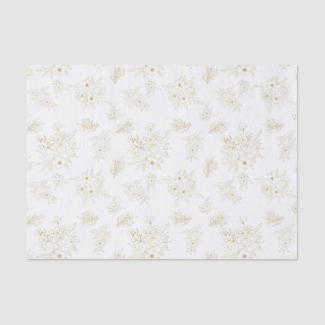 Papier Mousseline Dainty Floral Bouquet Motif d'art botanique (Recto)