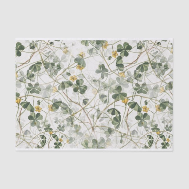 Papier Mousseline Dainty Woodland Jaune Fleur sauvage Oxalis Floral  (Recto)