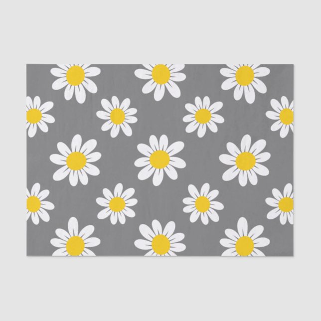 Papier Mousseline Daisies de White Yellow (Recto)