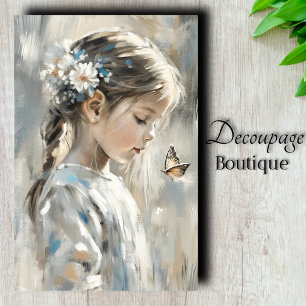 Papier Mousseline Daisy Butterfly Girl Découpage