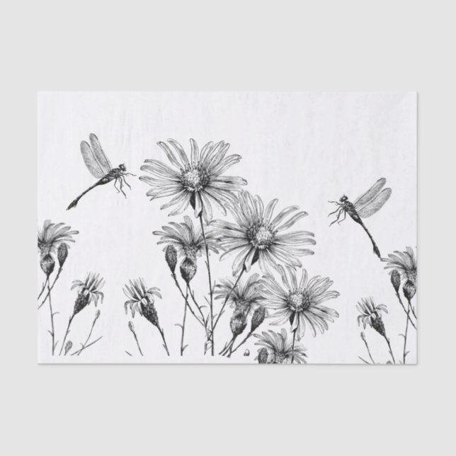 Papier Mousseline Daisy Daisy de l'artisanat de la libellule fleur s (Recto)