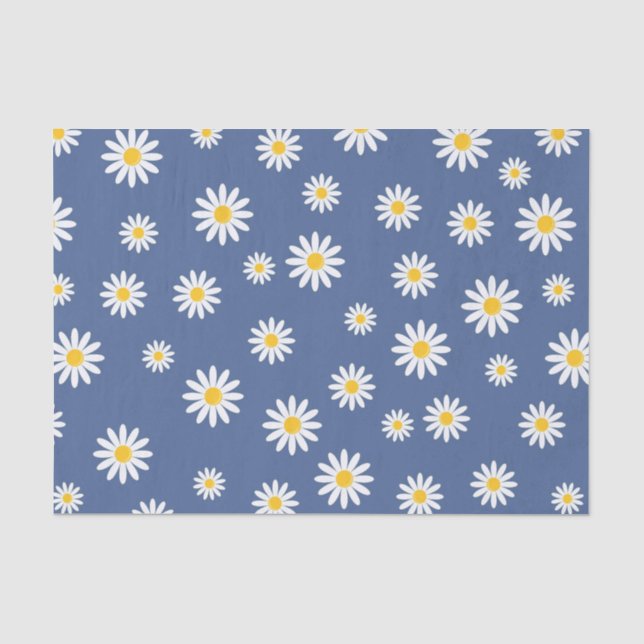 Papier Mousseline Daisy Meadows Blue (Recto)