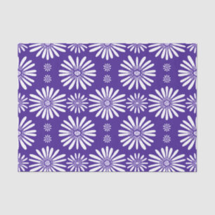 Papier Mousseline Daisy Purple White Floral