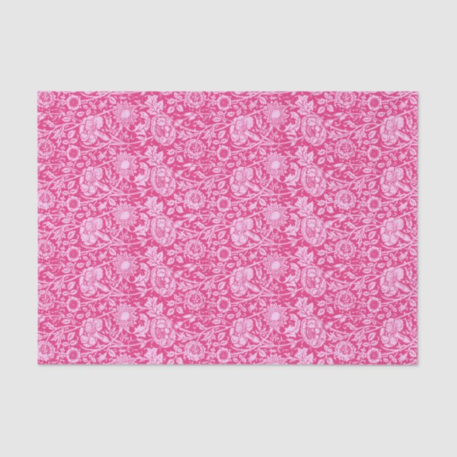 Papier Mousseline Damas carnation Art nouveau, rose Fuchsia (Recto)