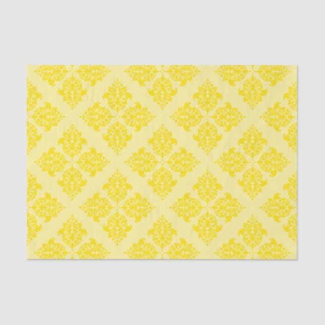 Papier Mousseline Damas marocaine jaune or (Recto)