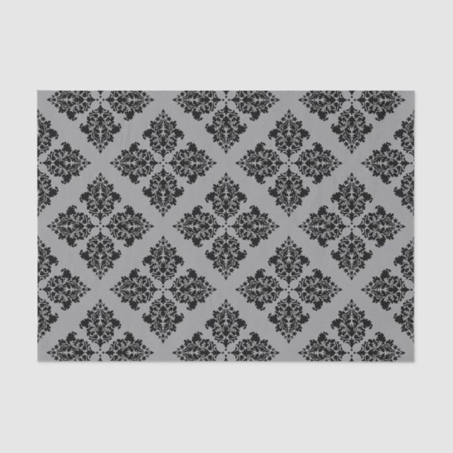 Papier Mousseline Damas marocaine noire (Recto)