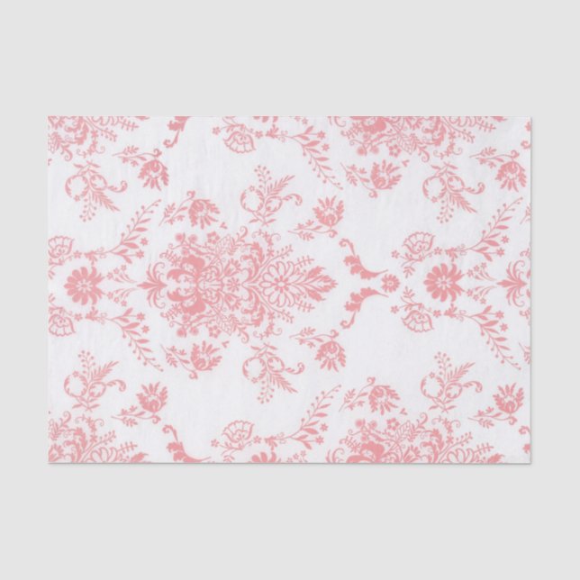 Papier Mousseline Damas rose (Recto)