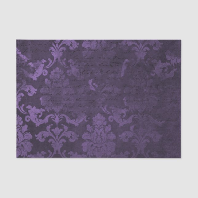 Papier Mousseline Damas violet et noir (Recto)