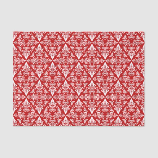 Papier Mousseline Damask 01 Papier rouge-blanc-papier (Recto)