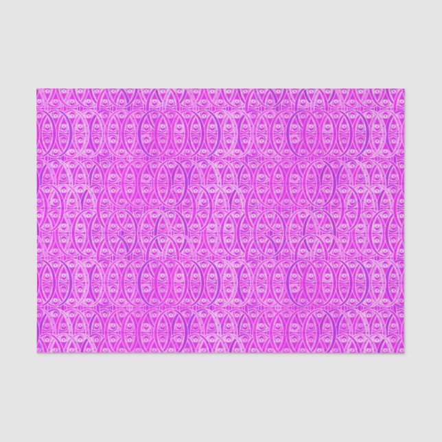 Papier Mousseline Damassé d'arabesque - lavande et orchidée (Recto)