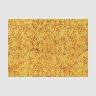 Papier Mousseline Damassé d'or et Brown