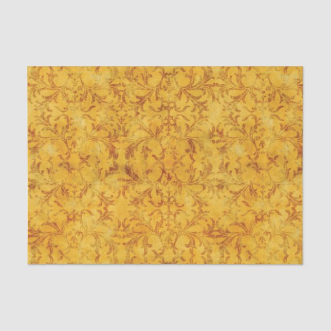 Papier Mousseline Damassé d'or et Brown (Recto)