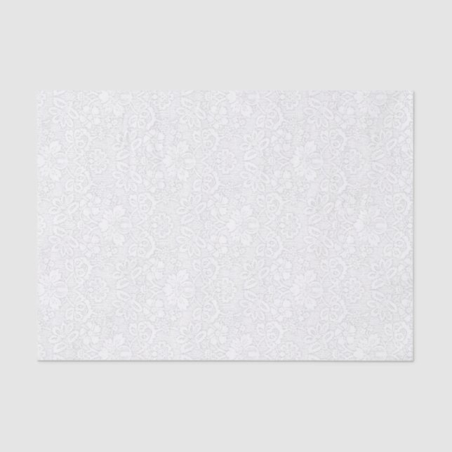 Papier Mousseline Damassé florale assez blanche (Recto)