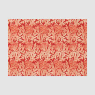 Papier Mousseline Damassé, mandarine et orange-clair Jacobean de