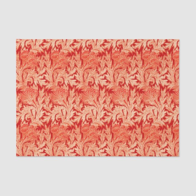 Papier Mousseline Damassé, mandarine et orange-clair Jacobean de (Recto)