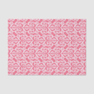 Papier Mousseline Damassé maure d'Ikat - nuances du rose de corail