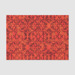 Papier Mousseline Damassé rouge élégante