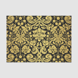 Papier Mousseline Damassé royale classique élégante de noir et d'or
