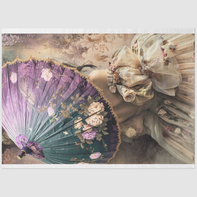 Papier Mousseline Dame au parasol, Chic français (Recto)