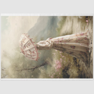 Papier Mousseline Dame élégante & portrait d'art au parasol