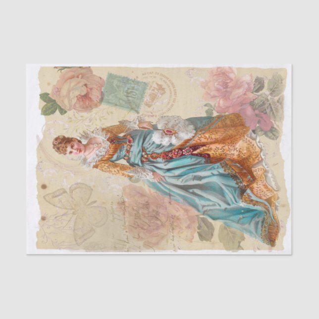 Papier Mousseline Dame en attente (Recto)