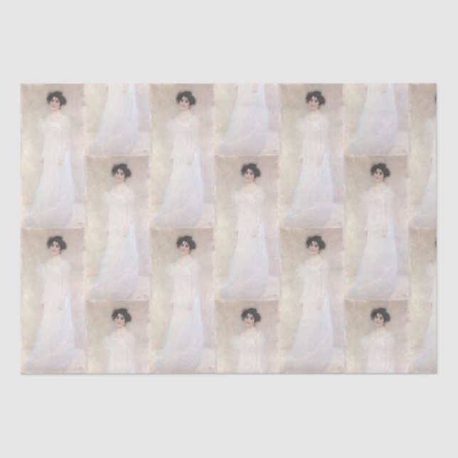 Papier Mousseline Dame en blanc Gustave Klimt (Recto)