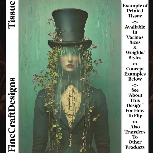 Papier Mousseline Dame Ethérée Dans Le Voile, Les Yeux Obscurcis CR9 (Créateur téléchargé)