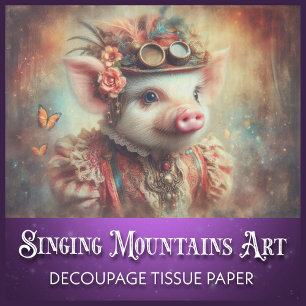 Papier Mousseline Dame porcine steampunk victorienne en découpage
