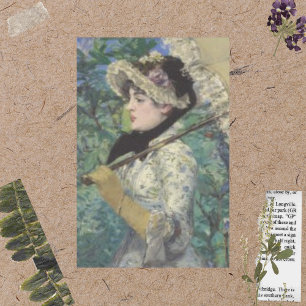Papier Mousseline Dame Vintage Victorienne Avec Un Découpage Paraplu