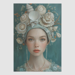 Papier Mousseline Dames de la mer Florale de l'époque victorienne Dé