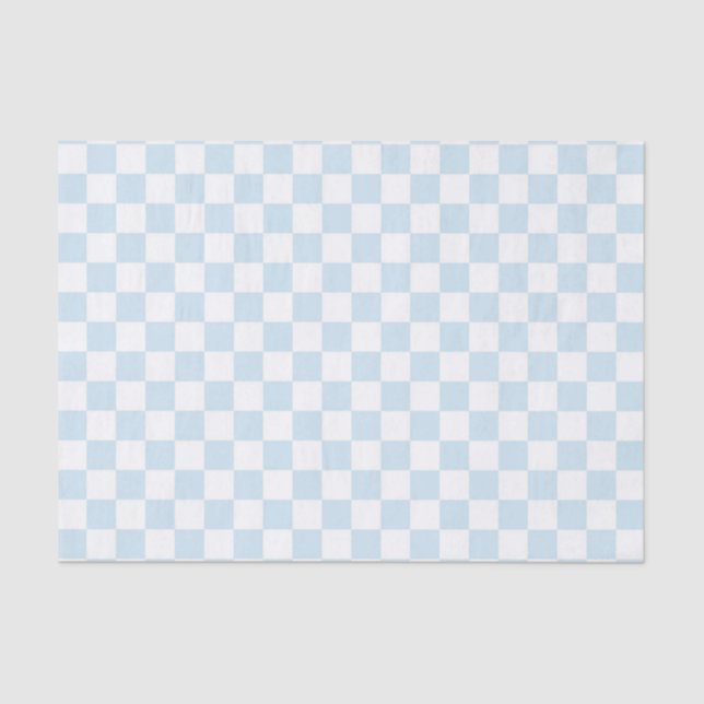 Papier Mousseline Damier bleu et blanc en pastel (Recto)