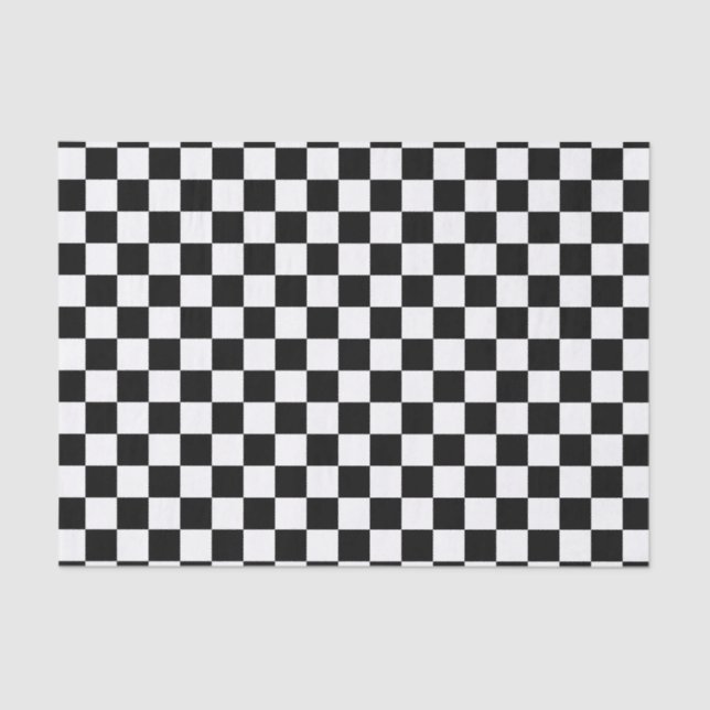 Papier Mousseline Damier noir et blanc (Recto)