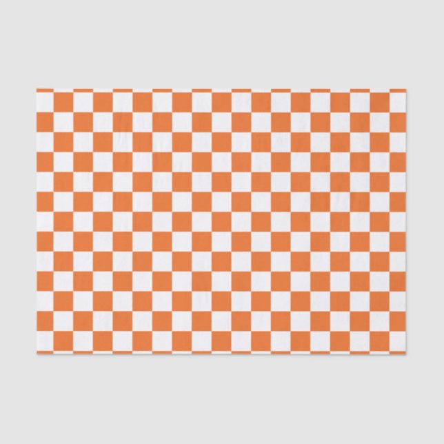 Papier Mousseline Damier orange (Recto)