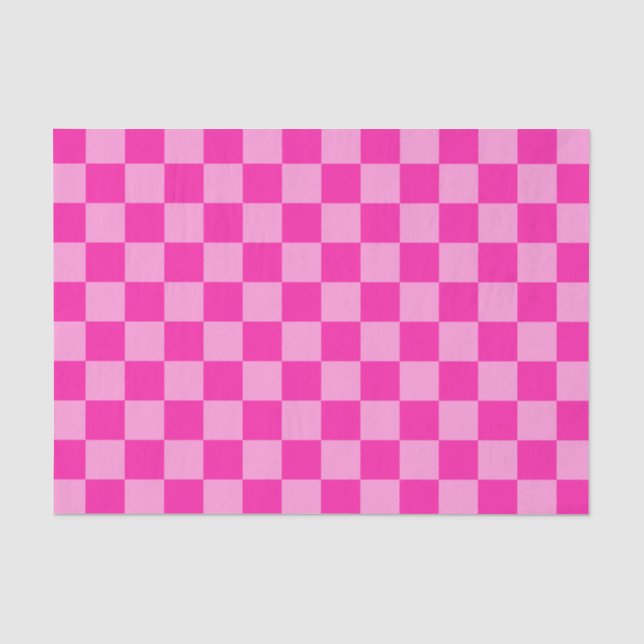 Papier Mousseline Damier Rose Attrayant (Recto)