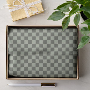 Papier Mousseline Damier Vert Foncé Sauge Damier À Carreaux