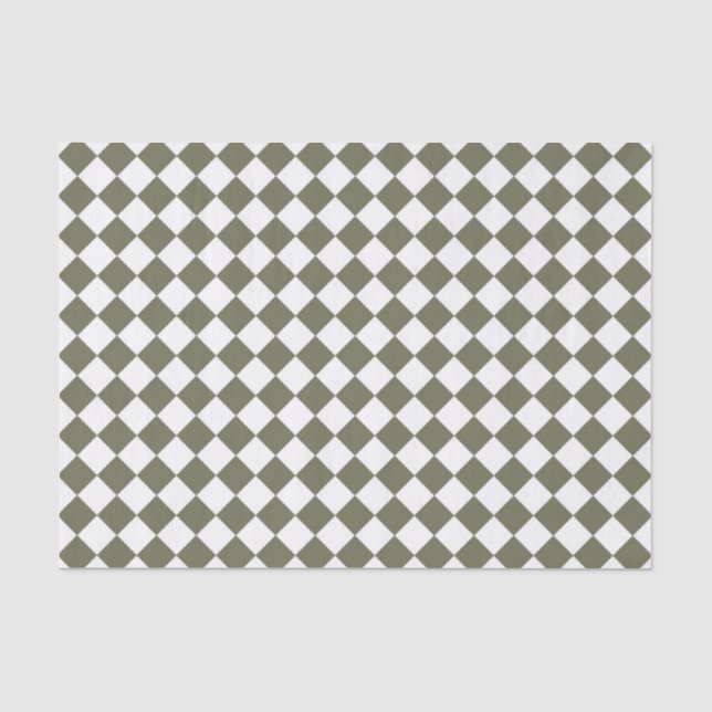 Papier Mousseline Damier vert mousse (Recto)
