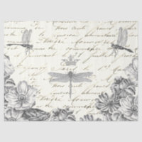 Damselflies dans l'attente floral 1800s Script fra